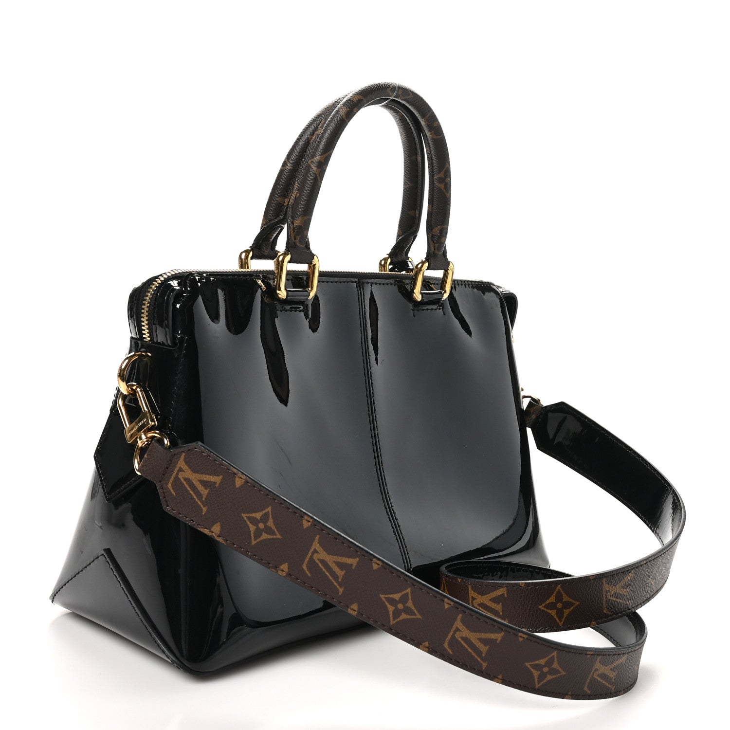 Louis Vuitton Patent Calfskin Miroir Tote Black 2 of 8