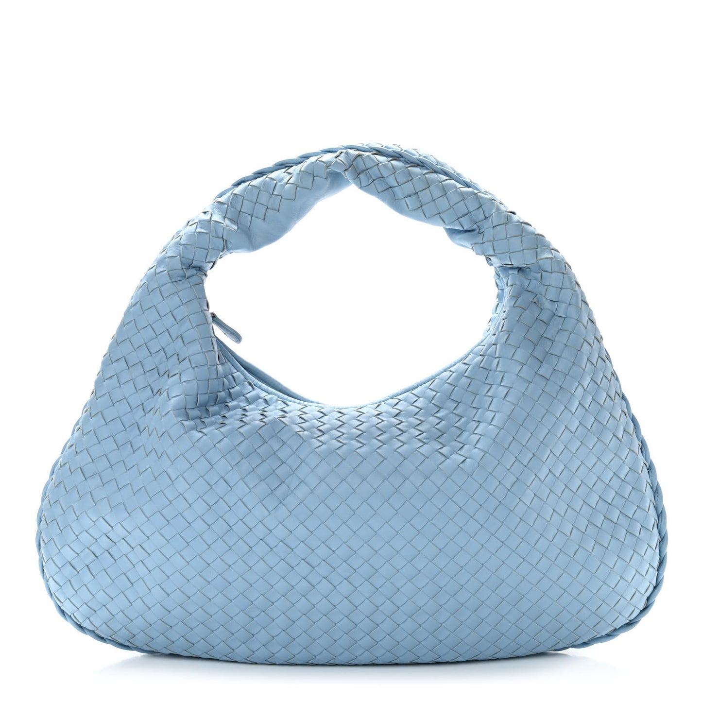 Nappa Intrecciato Large Veneta Hobo Light Blue