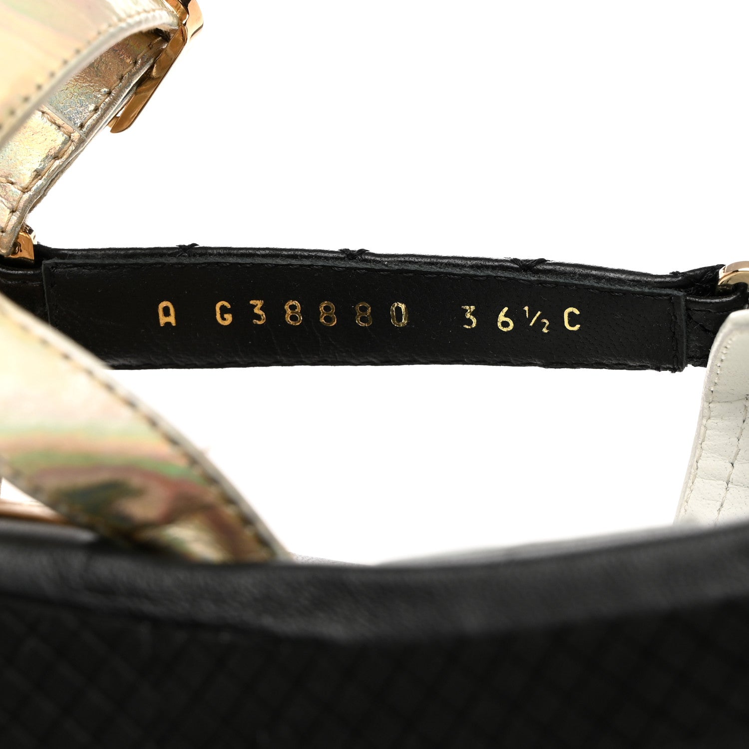 Chanel Lambskin Logo Platform Sandals 36.5 Beige Gold White 7 of 8