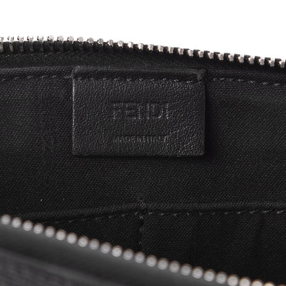 Fendi Vitello Elite Mink Fur Studded Karlito Zip Around Pouch Black 6 of 7