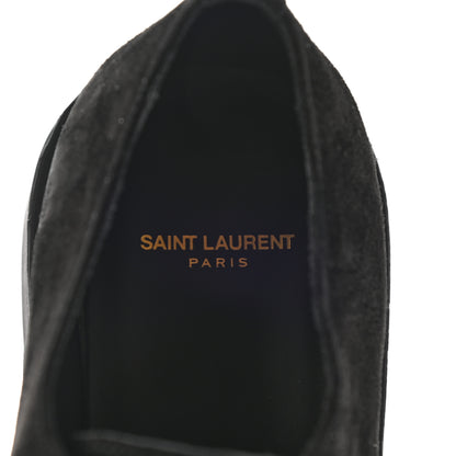 Saint Laurent Suede Cashmere Teddy 10 Lace Up Loafer 39 Black 7 of 8