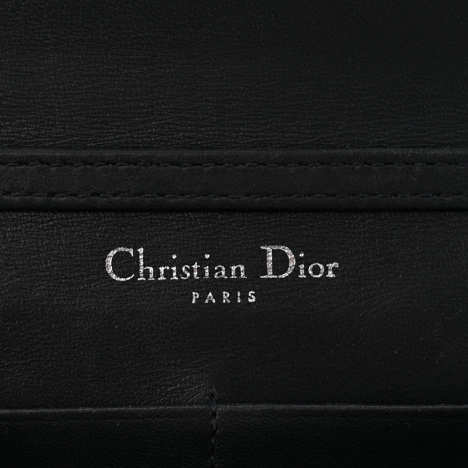 Christian Dior Metallic Patent Micro-Cannage Diorama Wallet on Chain Pouch Silver 6 of 9