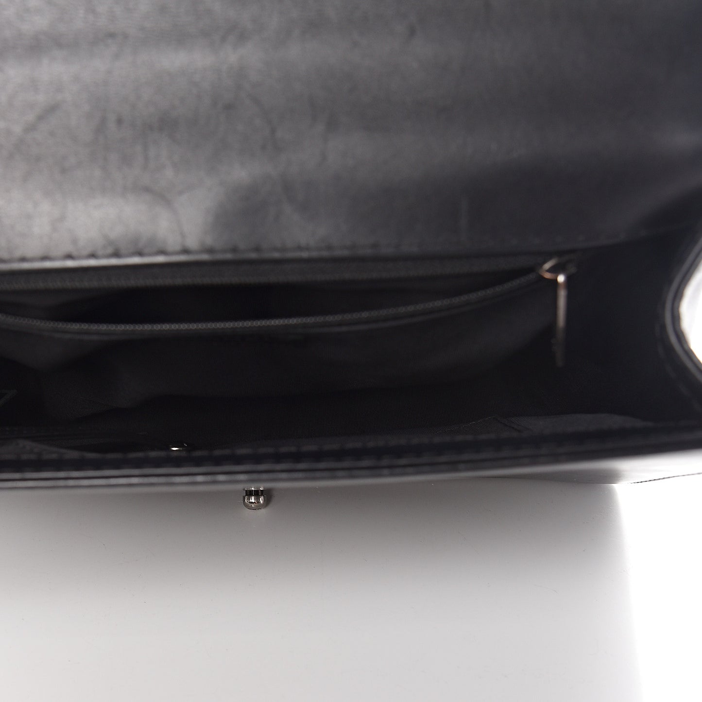 Calfskin Quilted Large Boy Flap Black