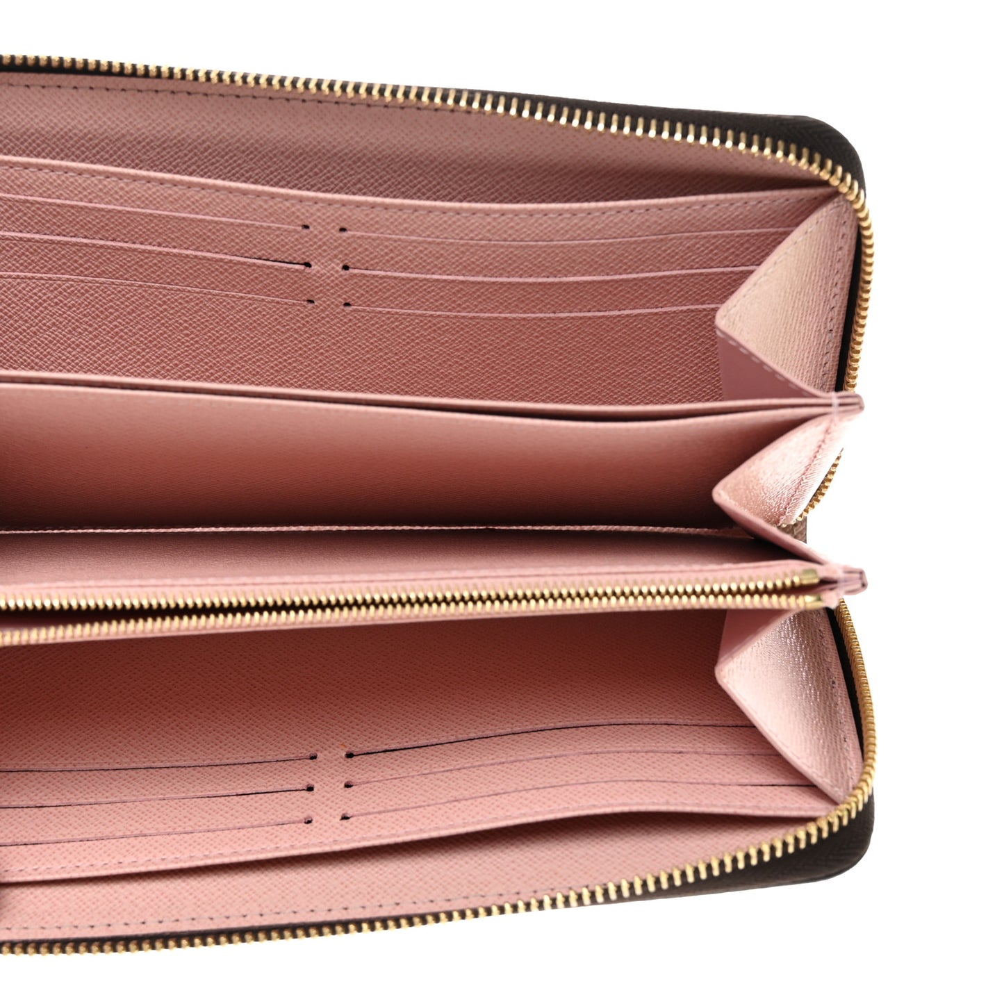 Damier Ebene Zippy Wallet Rose Ballerine
