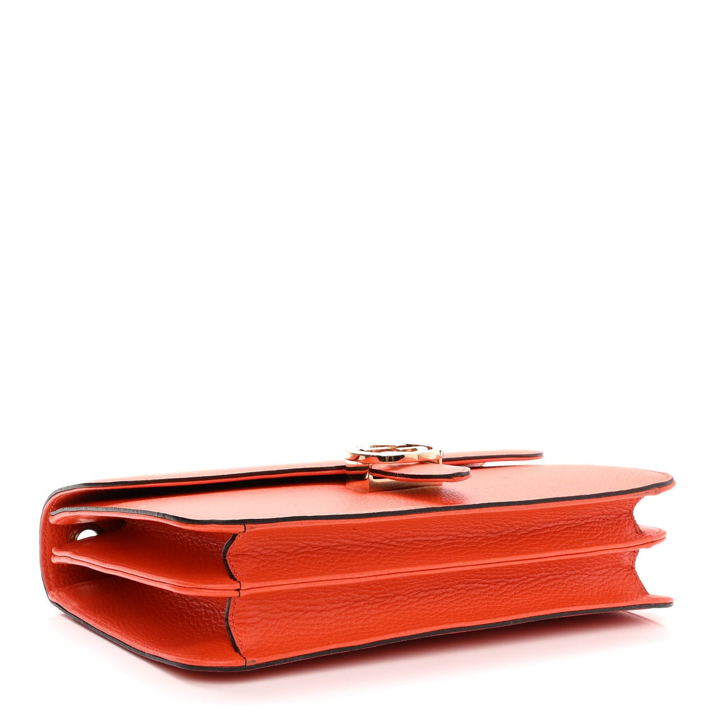 Dollar Calfskin Interlocking G Shoulder Bag Sun Orange
