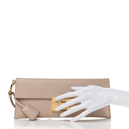 Salvatore Ferragamo Nuage Calfskin Afef Lock Story Gancini Clutch Beige 2 of 7