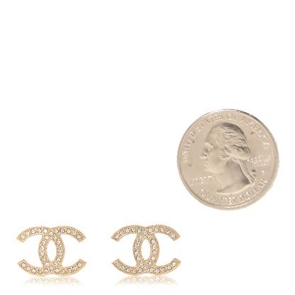 Chanel Crystal CC Earrings Gold 2 of 5