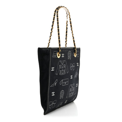 Chanel Canvas Coco Small Shopping Tote Black White 3 of 18