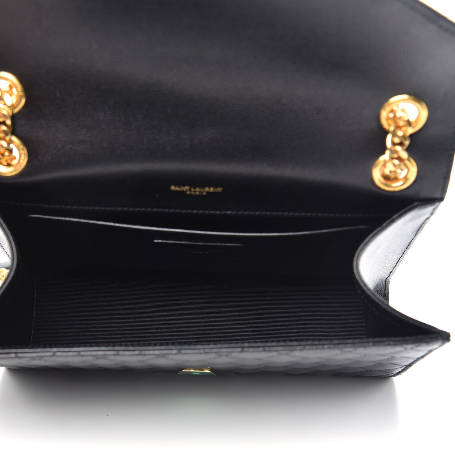 Saint Laurent Grain De Poudre Textured Mixed Matelasse Triquilt Medium Monogram Satchel Black 5 of 9