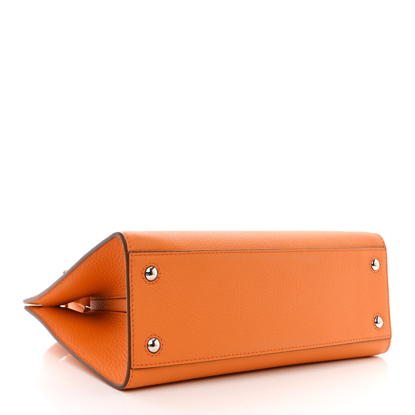Grainy Calfskin Mini Frances Tote Orange