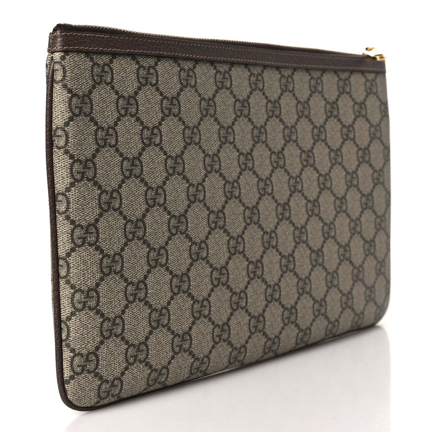 GG Supreme Monogram Large Ophidia Pouch Clutch Brown