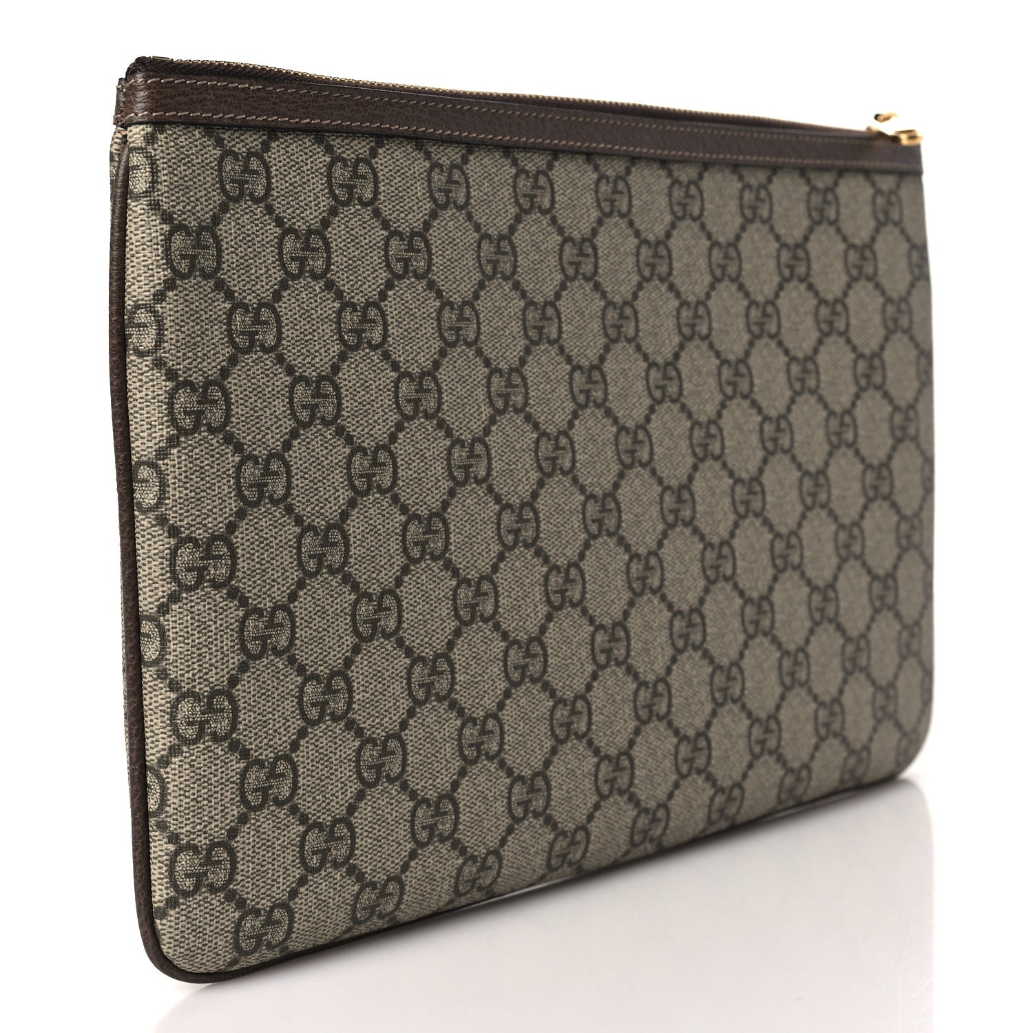 Gucci GG Supreme Monogram Large Ophidia Pouch Clutch Brown 3 of 8