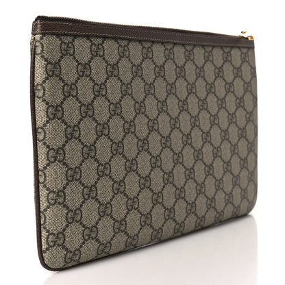 Gucci GG Supreme Monogram Large Ophidia Pouch Clutch Brown 3 of 8