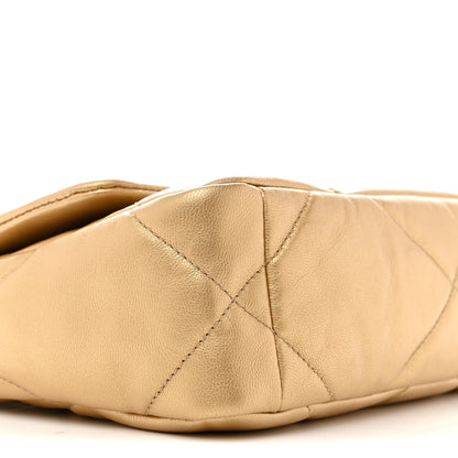 Chanel Metallic Goatskin Quilted Medium Chanel 19 Flap Gold 9 of 12