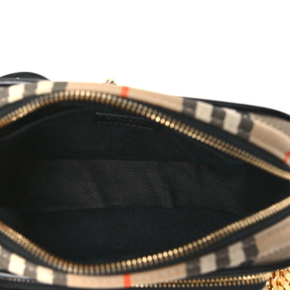 Burberry Calfskin Vintage Check Camera Bag Archive Beige 5 of 9