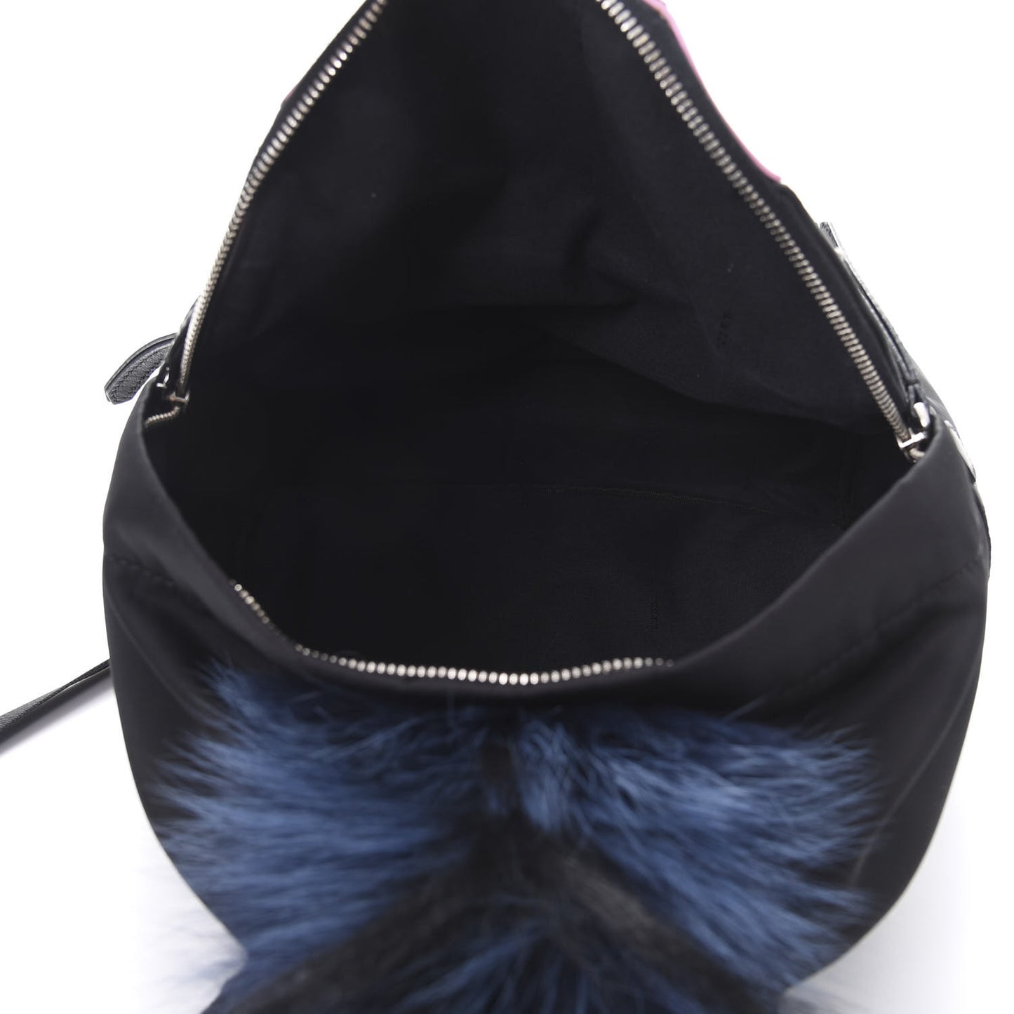 Nylon Vitello Fox Goat Fur Monster Eyes Backpack Black Multicolor Sky