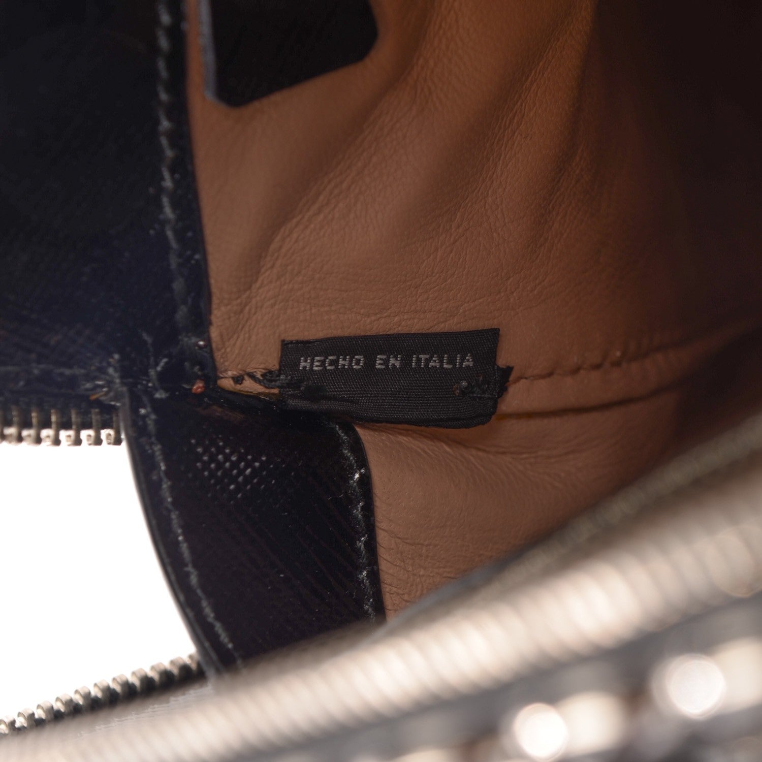 Prada Saffiano Vernice Crystal Pyramid Bag Black 9 of 9