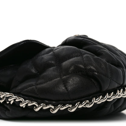 Chanel Washed Lambskin Quilted Medium Chain Around Messenger Black 9 of 10