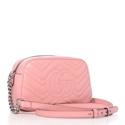 Gucci Calfskin Matelasse Small GG Marmont Chain Shoulder Bag Wild Rose 3 of 11