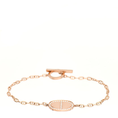 Hermes 18K Rose Gold Diamond Chaine d'Ancre Verso Bracelet SH 3 of 6