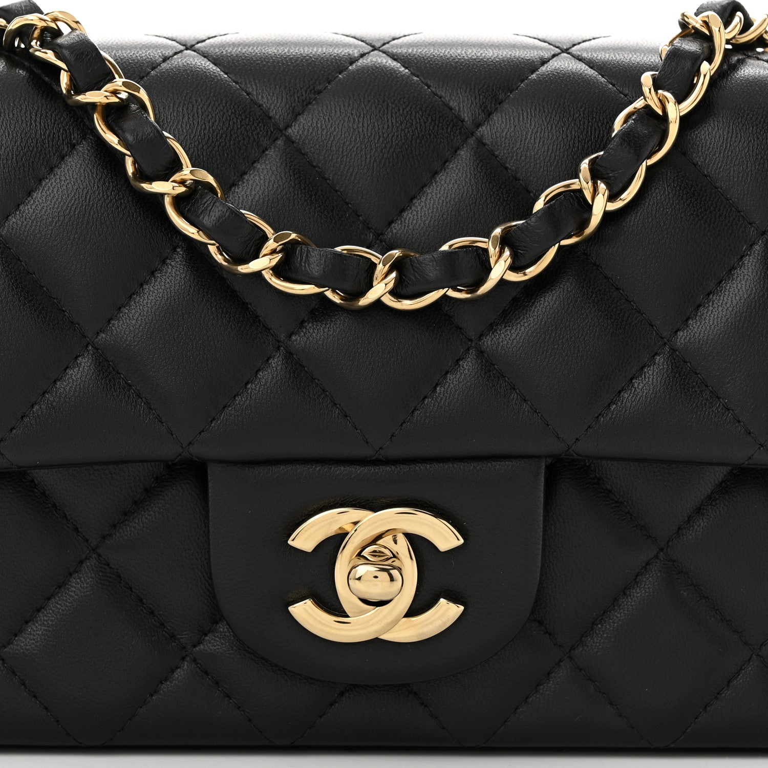 Chanel Lambskin Quilted Mini Rectangular Flap Black 7 of 11