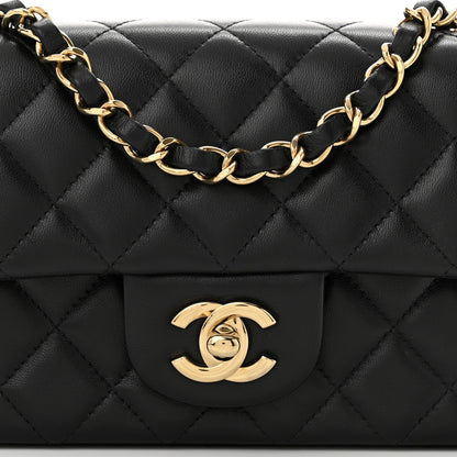 Chanel Lambskin Quilted Mini Rectangular Flap Black 7 of 11