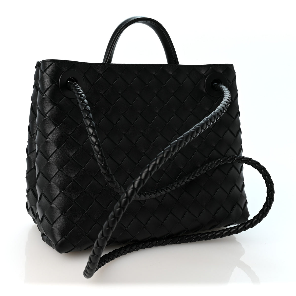 Bottega Veneta Nappa Intrecciato Small Andiamo Shoulder Bag Black 3 of 10