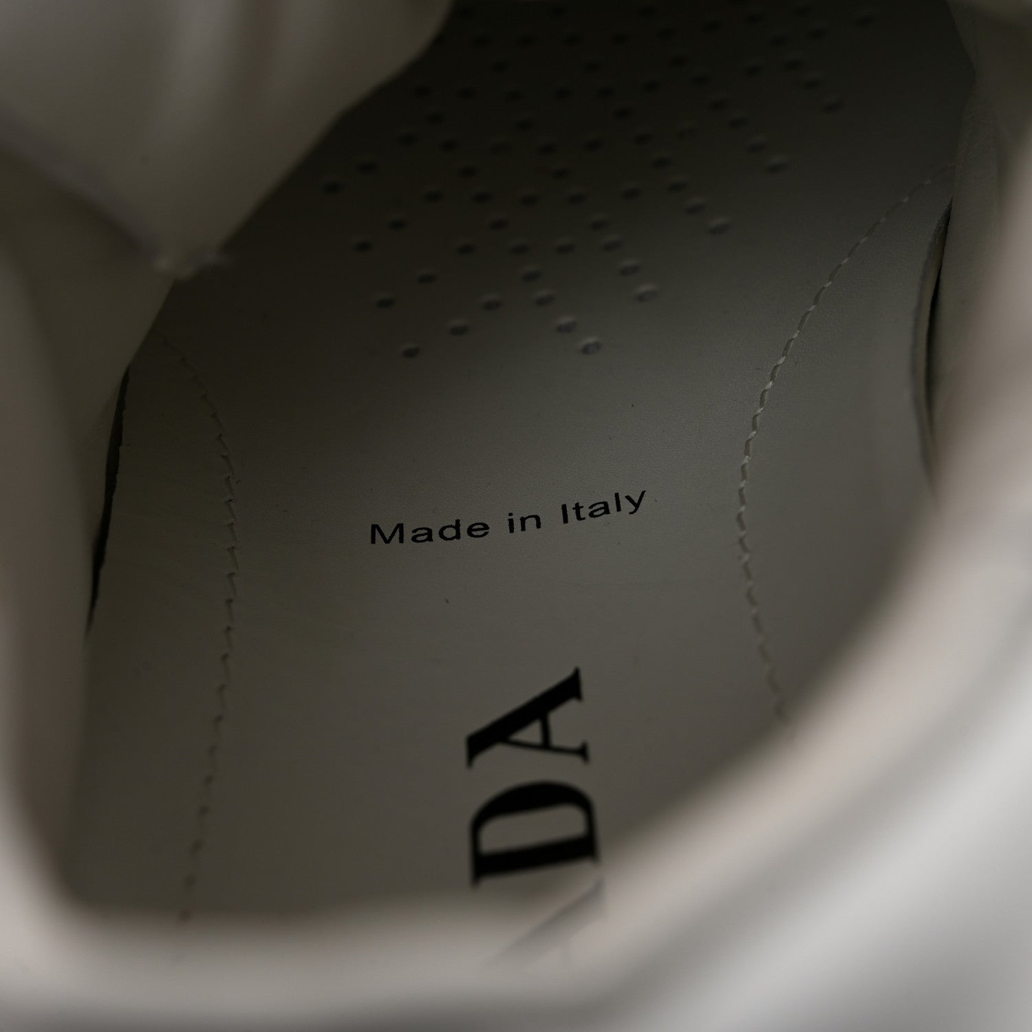 Prada Re-Nylon Spazzolato Rubber Triangle Logo Macro Quilted Mens 35mm Platform Sneakers 6 White 8 of 16