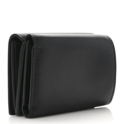 Balenciaga Smooth Calfskin 3D Logo Mini Cash Tri-Fold Wallet Black Red White 3 of 6