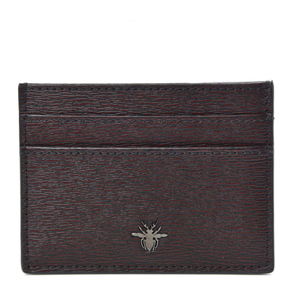 Christian Dior Calfskin Bee Signature Card Holder Red Black 1 of 8