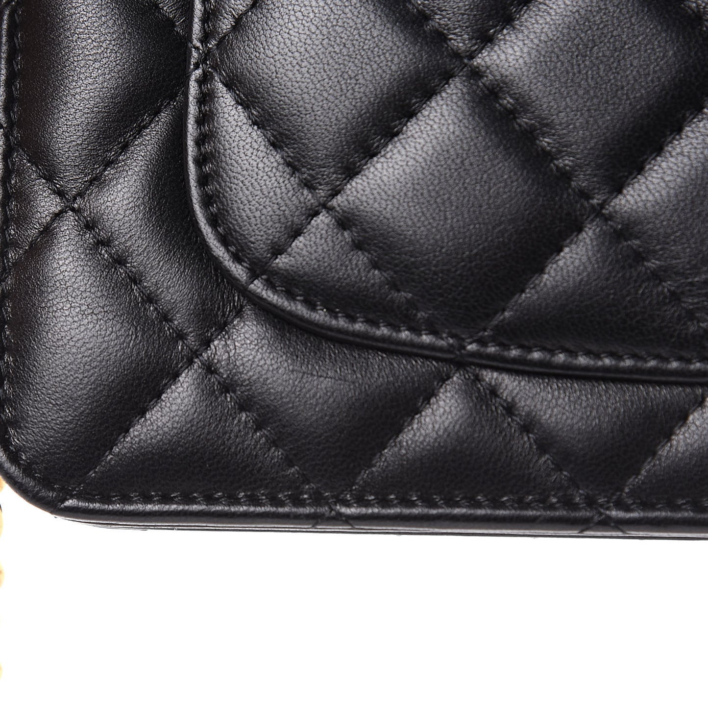 Lambskin Quilted Egyptian Amulet Wallet On Chain WOC Black
