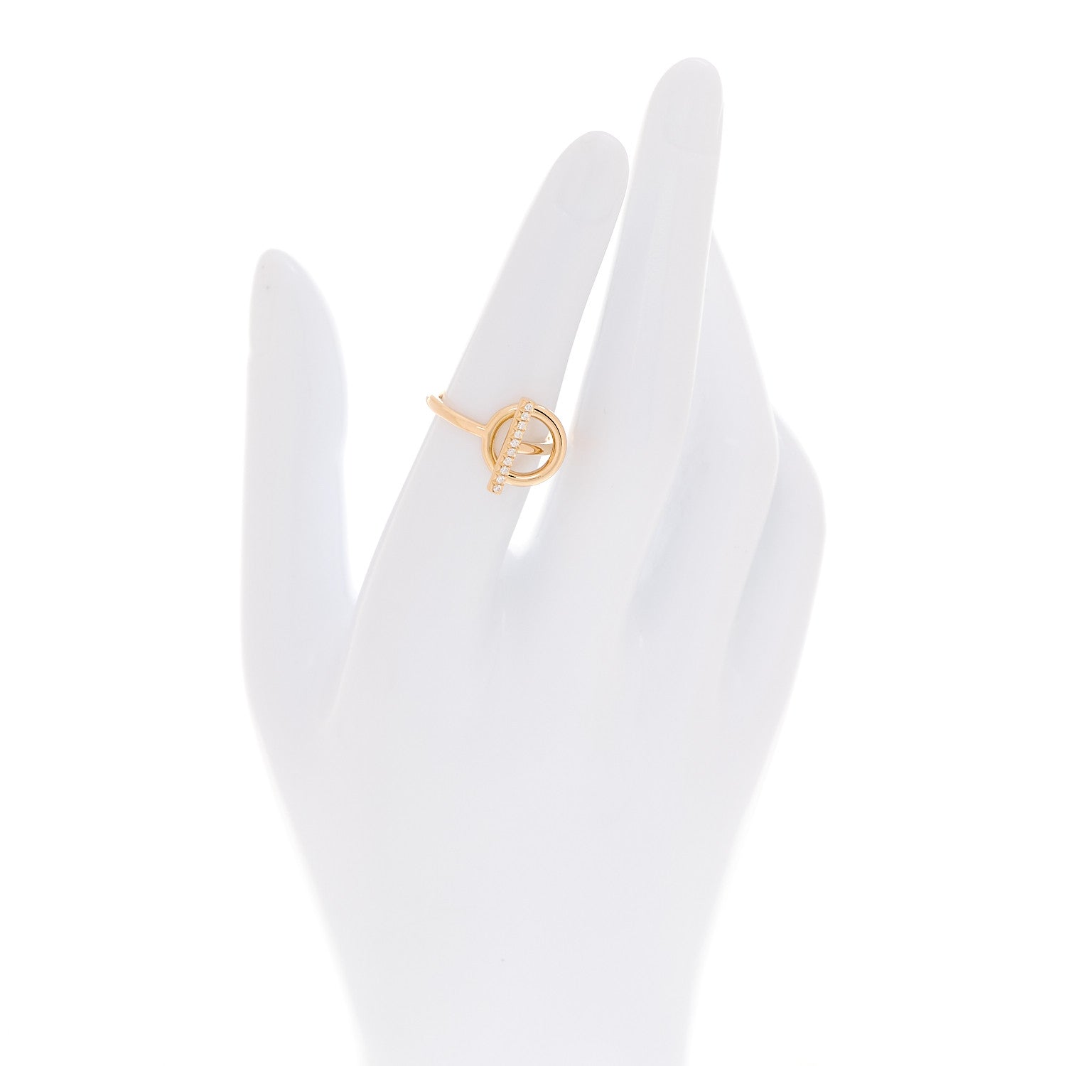 Hermes 18K Rose Gold Diamond PM Echappee Ring 50 5.25 2 of 5