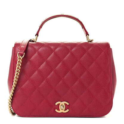 Chanel Caviar Large Carry Around Flap Bag Red 1 of 12