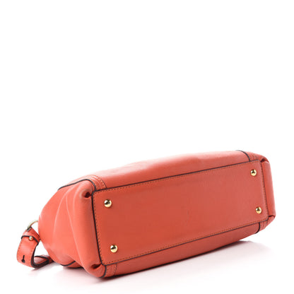 MCM Grained Calfskin Top Handle Satchel Orange 4 of 16