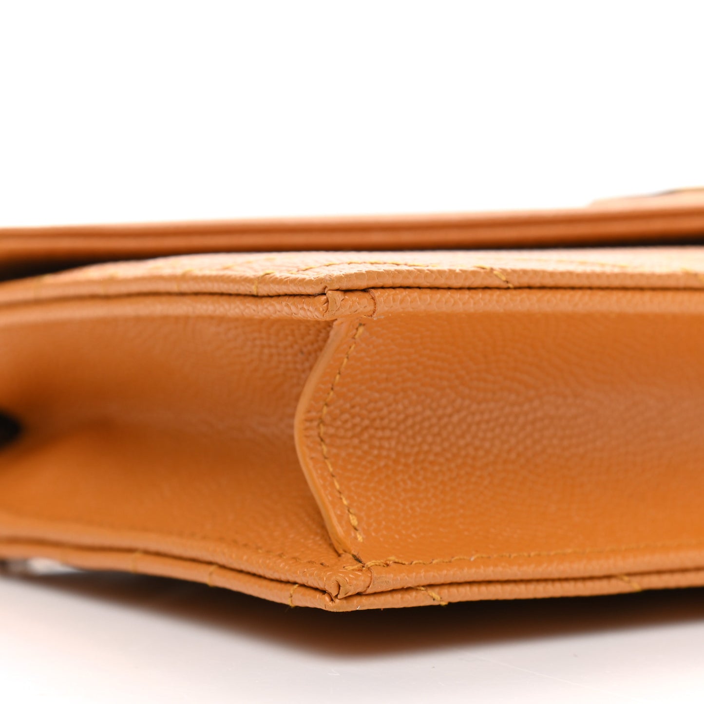 Grain De Poudre Matelasse Chevron Monogram Chain Wallet Senape Yellow