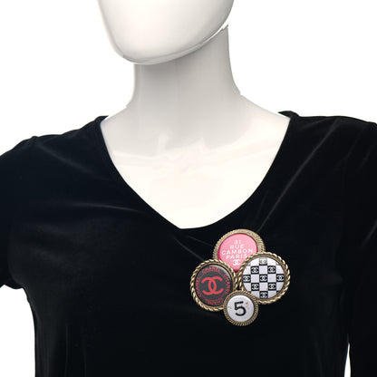 Chanel Logo Button Brooch Gold 2 of 4