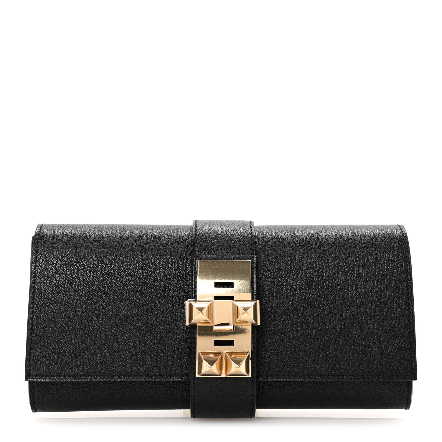 Hermes Chevre Mysore Medor 23 Clutch Black 1 of 7