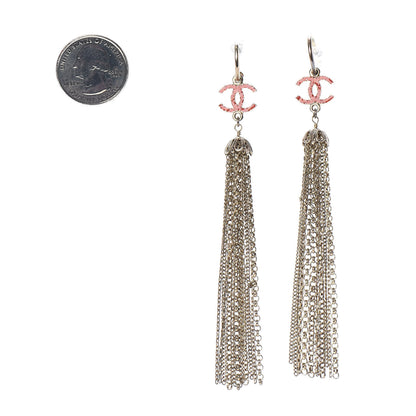 Chanel CC Chain Tassel Drop Earrings Gold 2 of 3