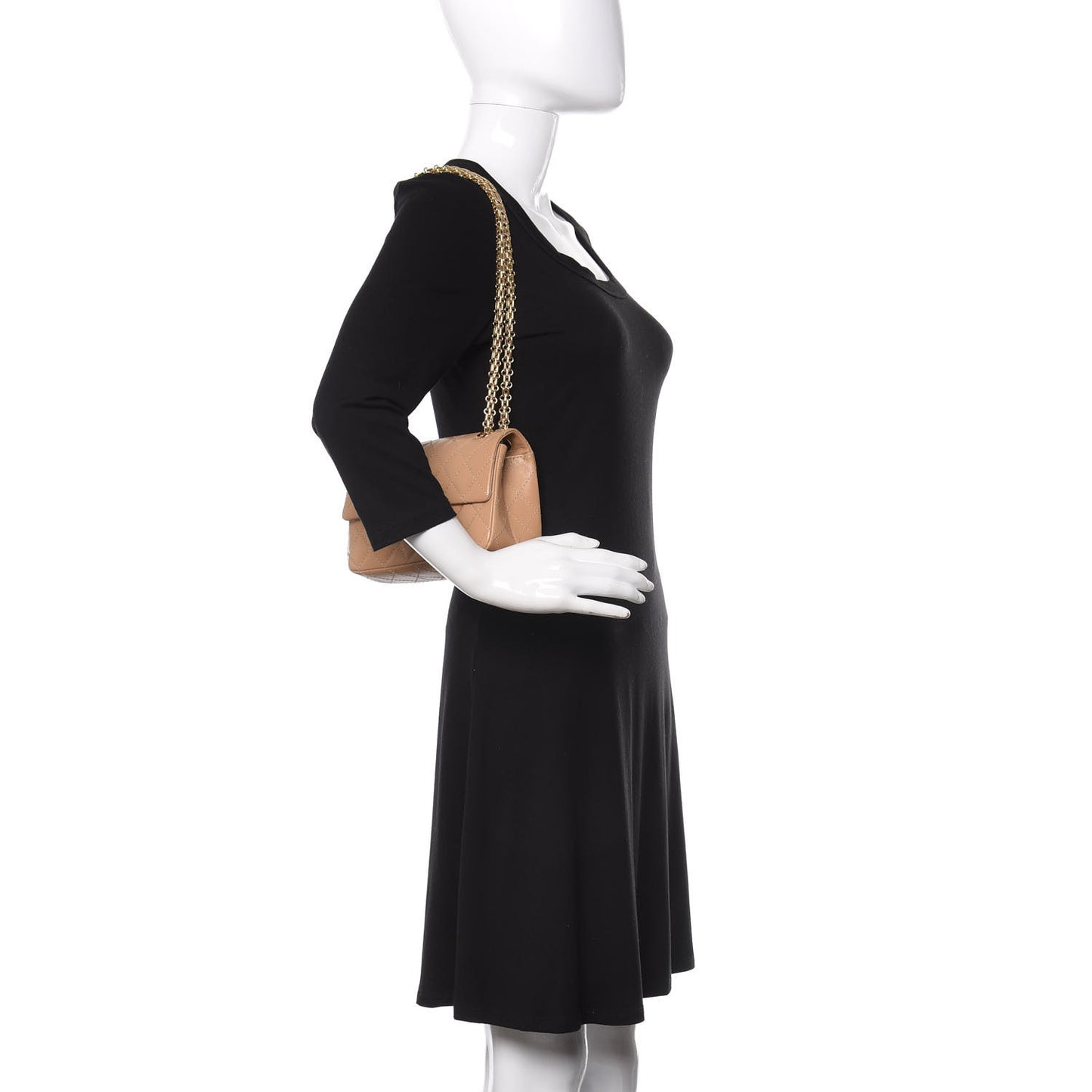 Aged Calfskin Quilted 2.55 Reissue Mini Flap Beige