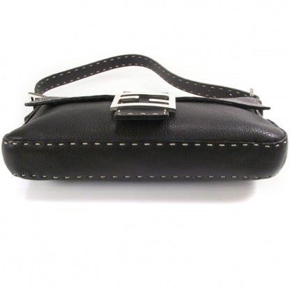 Fendi Calfskin Romano Selleria Baguette Black 4 of 10