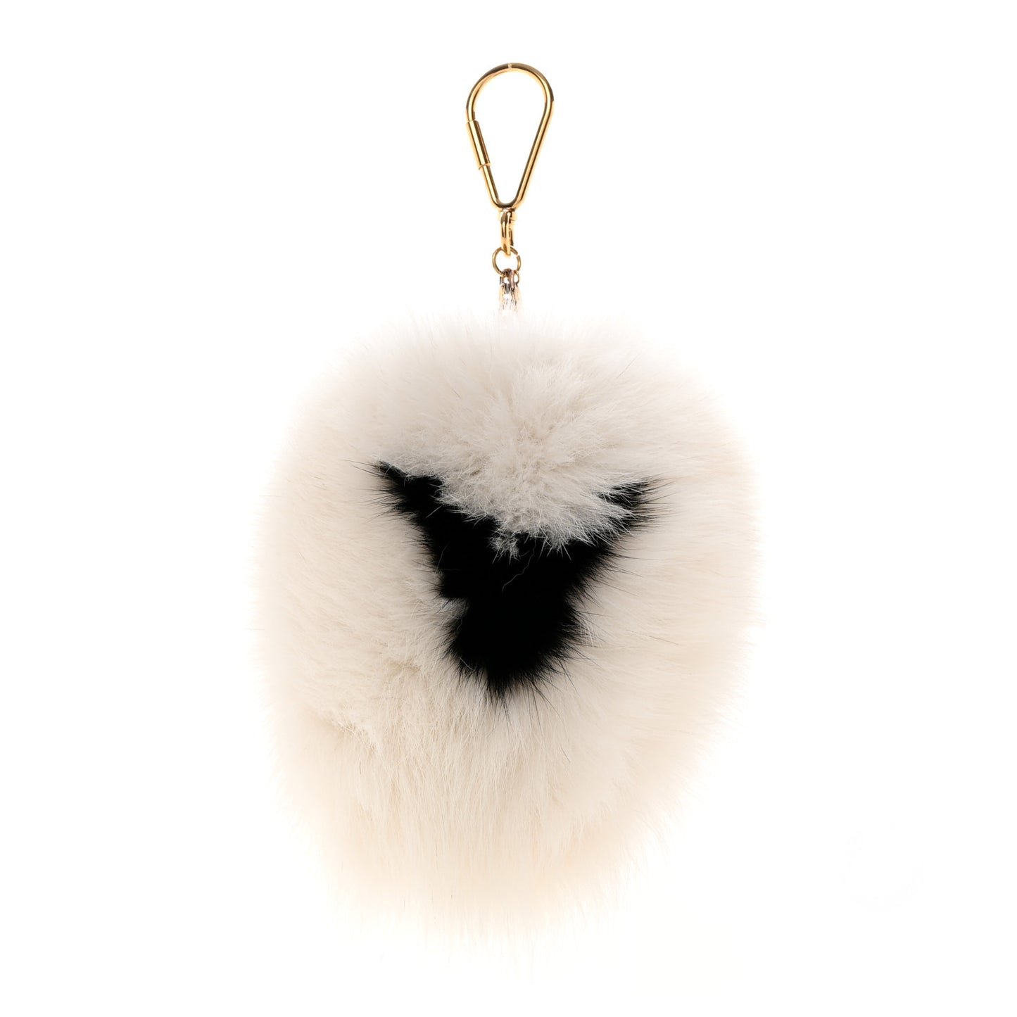 Fox Fur Fuzzy V Bag Charm White