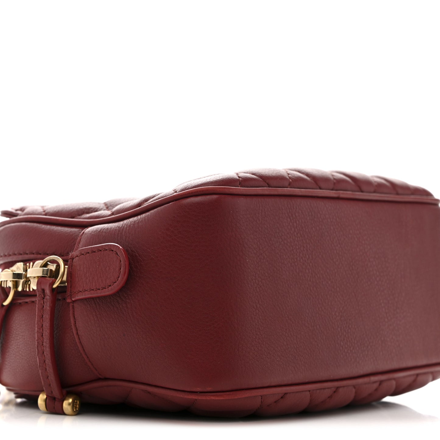 Calfskin Quilted CC Small Vanity Case Dark Red