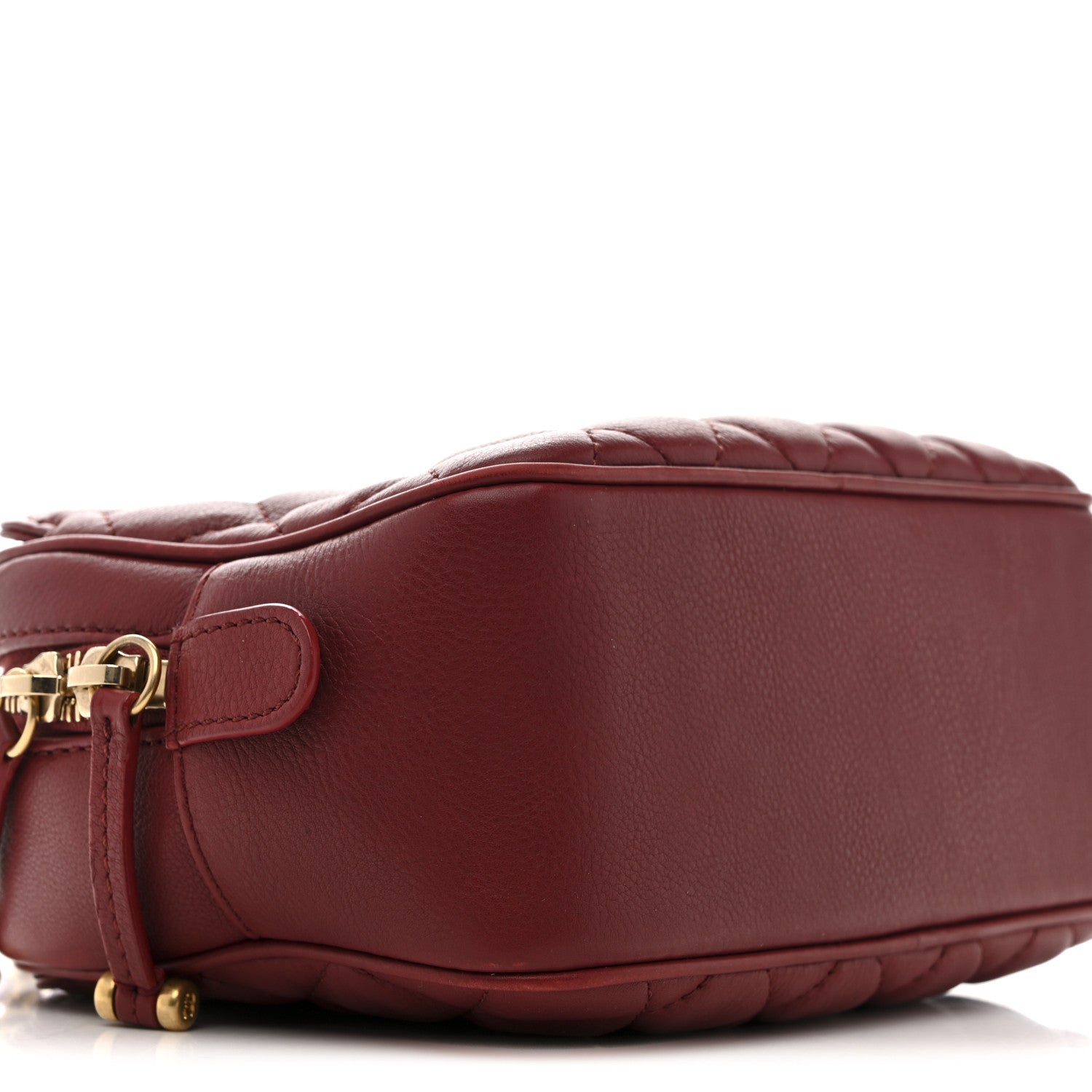 Chanel Calfskin Quilted CC Small Vanity Case Dark Red 9 of 14