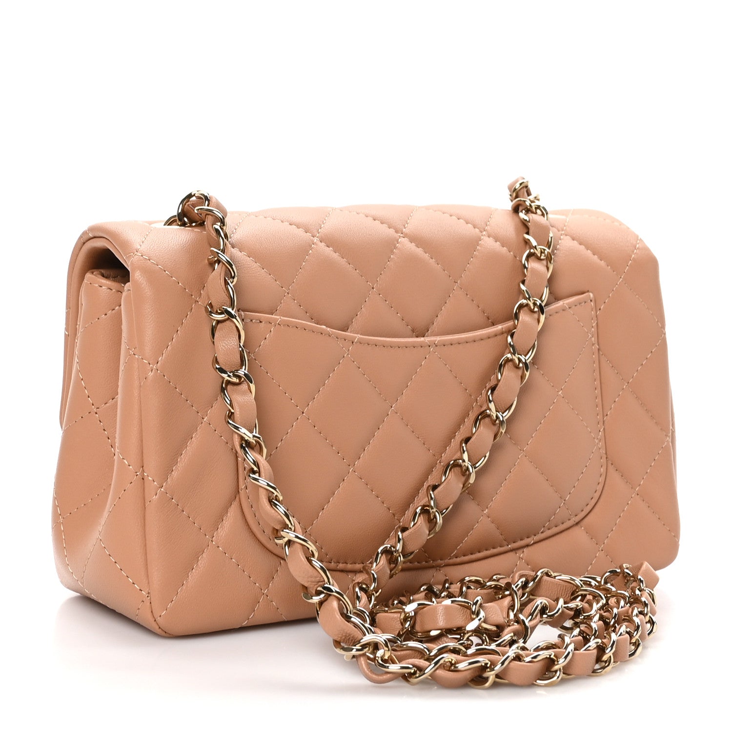 Chanel Lambskin Quilted Mini Rectangular Flap Brown 3 of 11