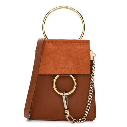 Chloe Suede Calfskin Mini Faye Bracelet Bag Tobacco 1 of 10