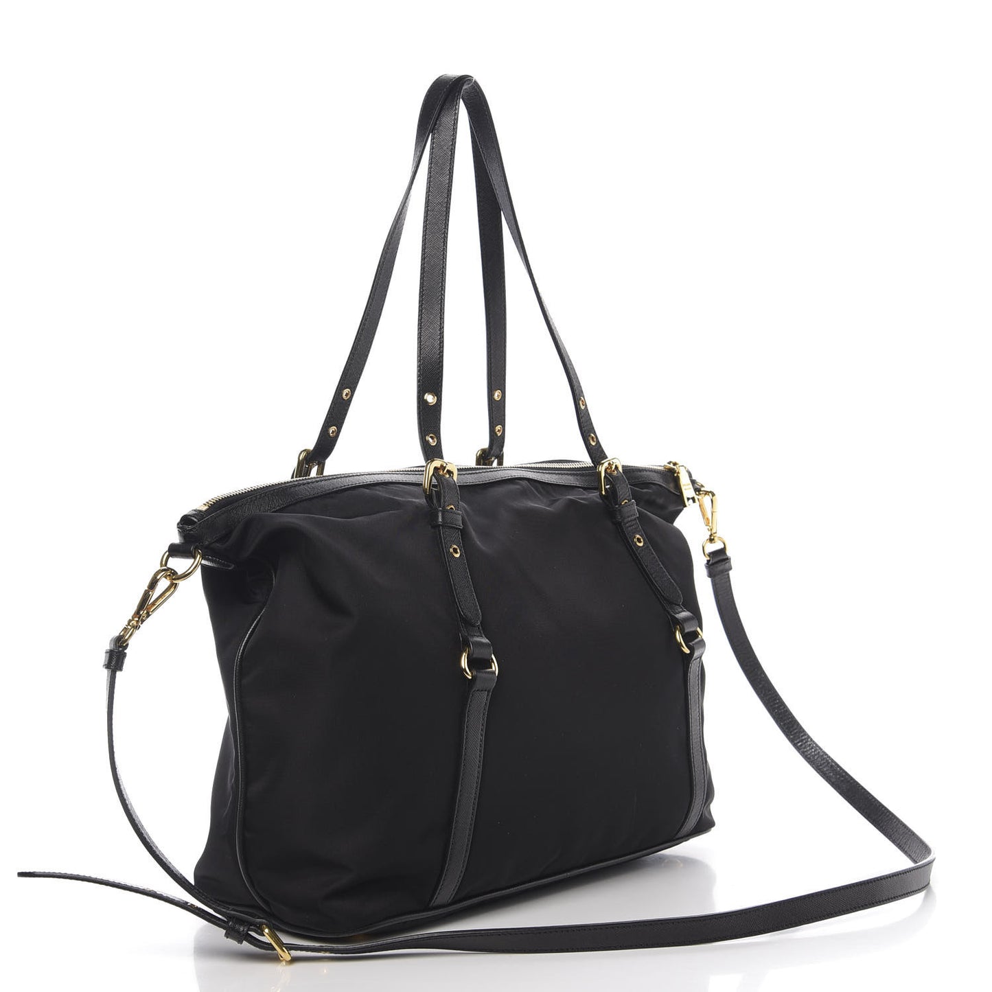 Tessuto Nylon Saffiano Tote Black