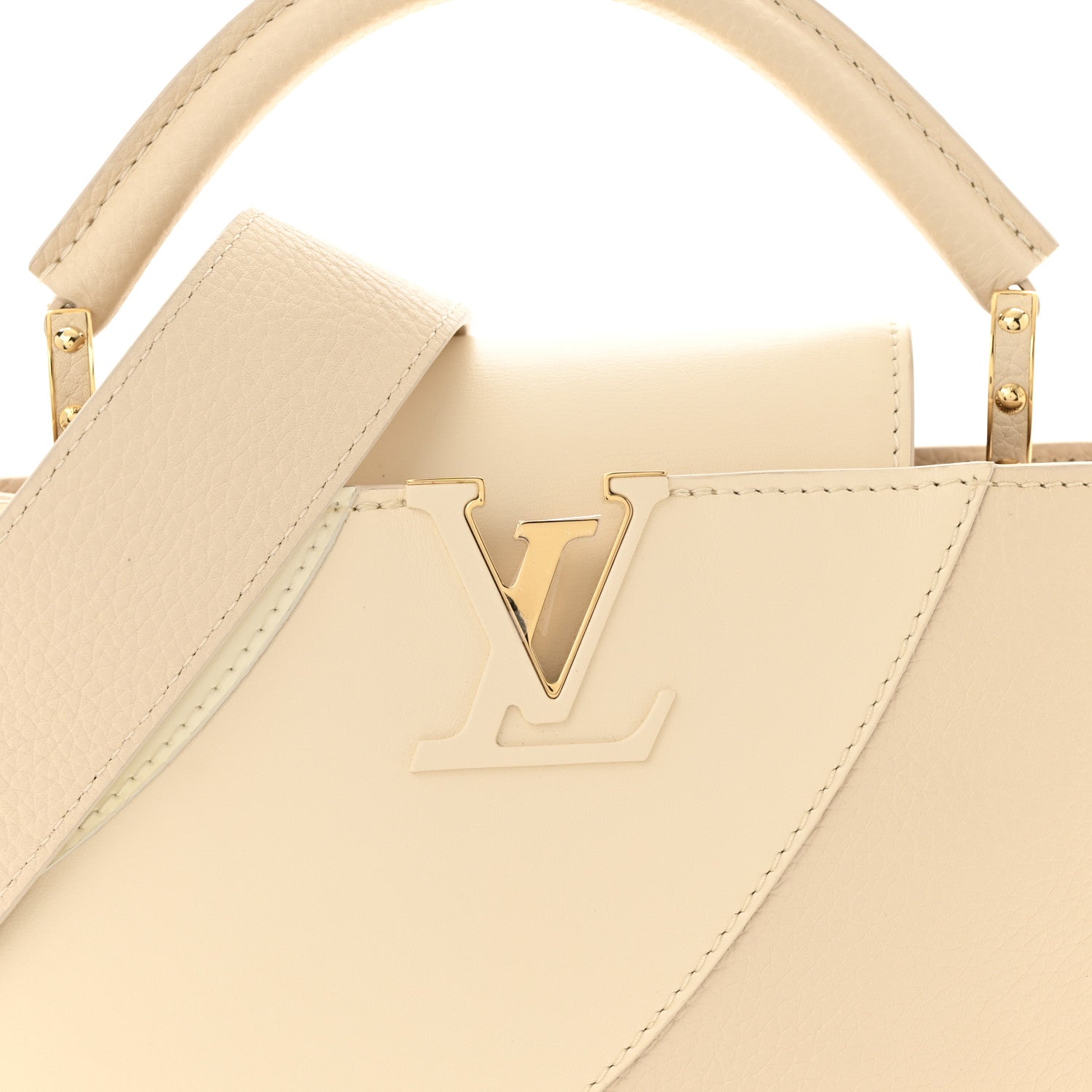 Louis Vuitton Taurillon Gelato Capucines BB Tonal Vanilla Beige 7 of 11