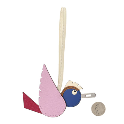 Hermes Epsom Swift Chevre Mysore Birdy Bag Charm Mauve Sylvestre Framboise Bleu Gold Nata Craie 2 of 4