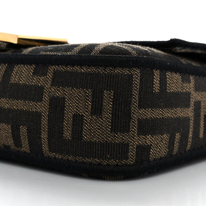 Fendi Fabric Jacquard FF 1974 Mini Baguette Tobacco Moro Black 8 of 9