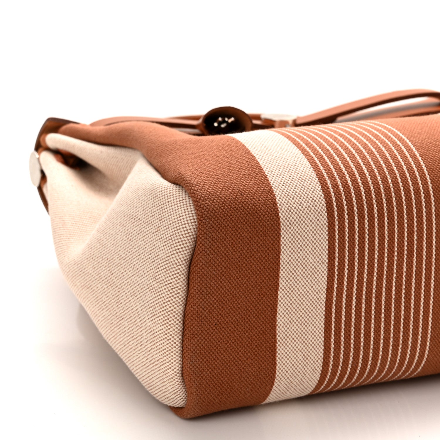Hermes Vache Hunter Toile H Vibration Herbag Zip Retourne 31 PM Fauve Ecru Beige 11 of 12